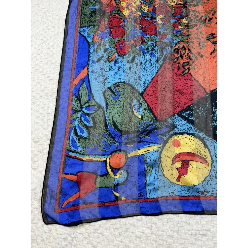 Patricia Paris SCARF Vintage‎ Painting Square Wrap Ancient Greek Fresco 34